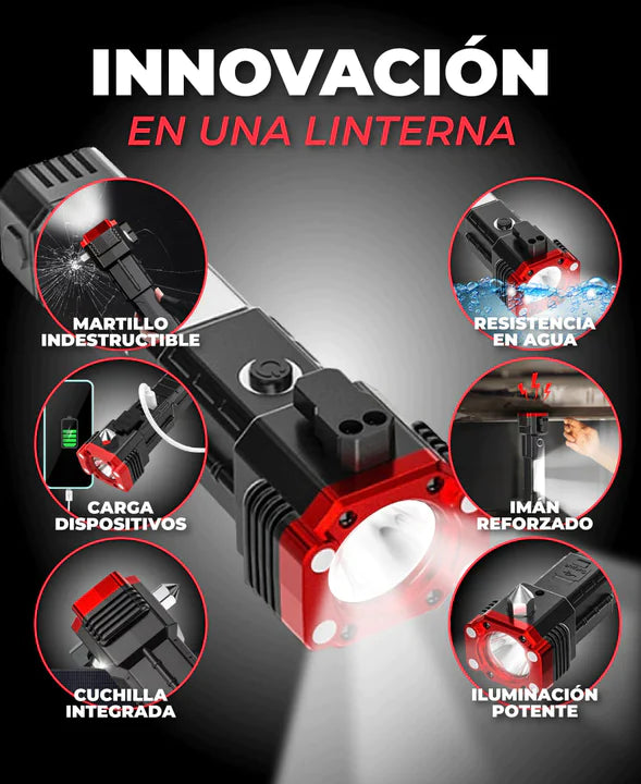 LuminaFlex PRO® 4 en 1 | Linterna Multifuncional Recargable