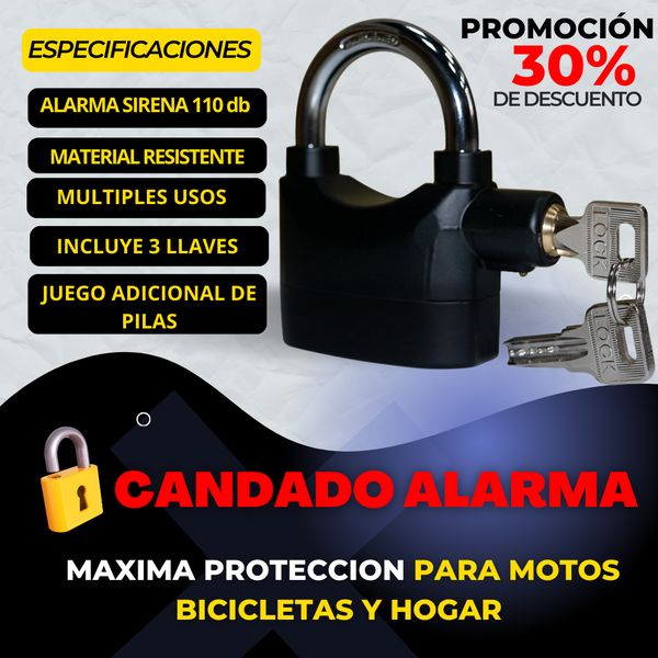 Candado Alarma de Seguridad ✅Locales Comercial ✅Motos ✅Bicicletas ✅Carros