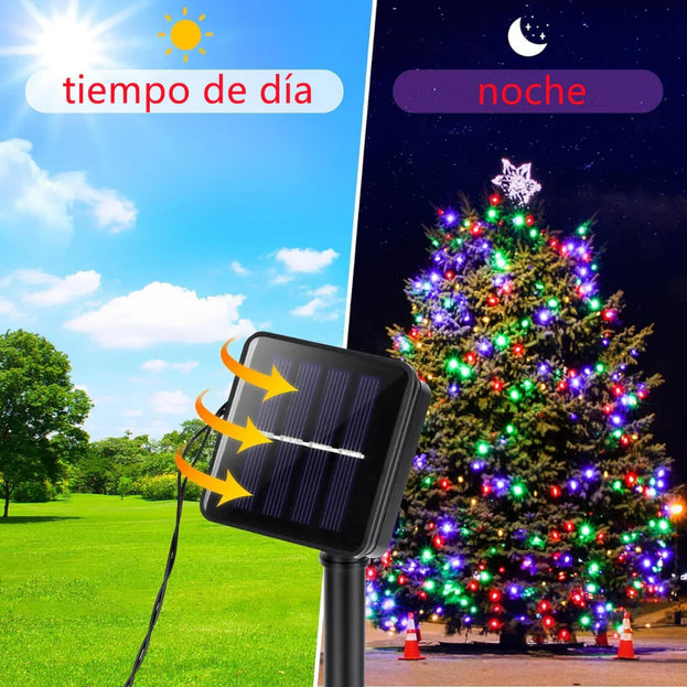 Luces de navidad con Panel Solar